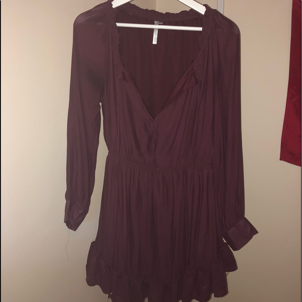 Red-Violet Ruffled Dress